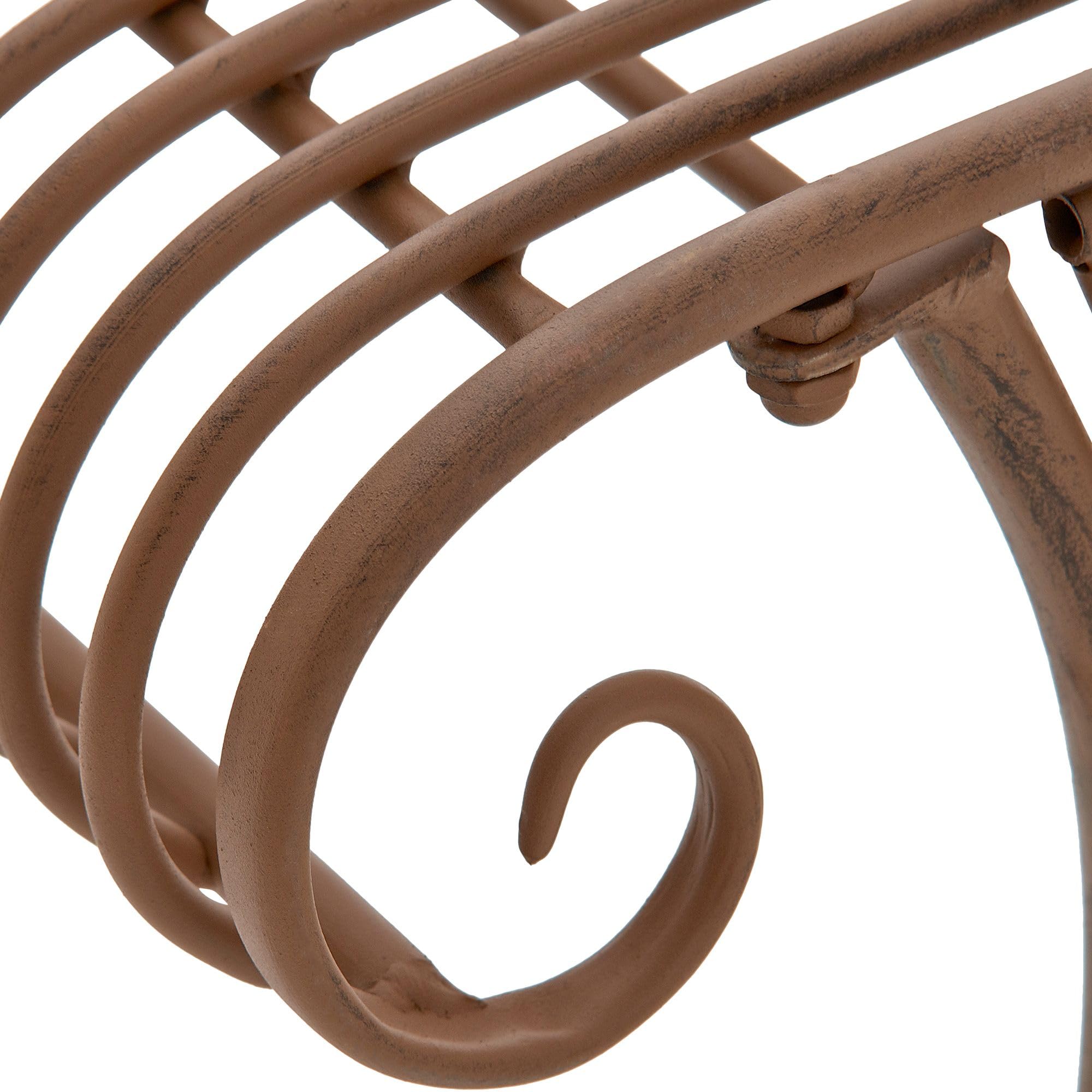 CLP Gartenbank Karma, romantische Recamiere im Jugendstil mit ornamentalen Verzierungen, Chaiselongue für den Außenbereich bis 160 kg belastbar, Farbe:antik braun