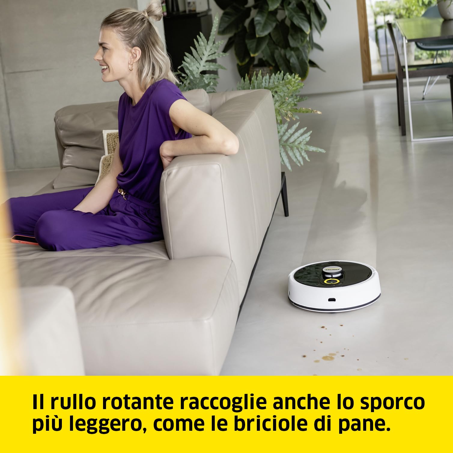 KÄRCHER RCF 3 Robot Lavapavimenti, Controllo tramite smart app, Sistema di navigazione laser LiDAR, Mappatura, Rilevamento di stanze e ostacoli, 120 minuti di Autonomia, Per tutti i tipi di Pavimento
