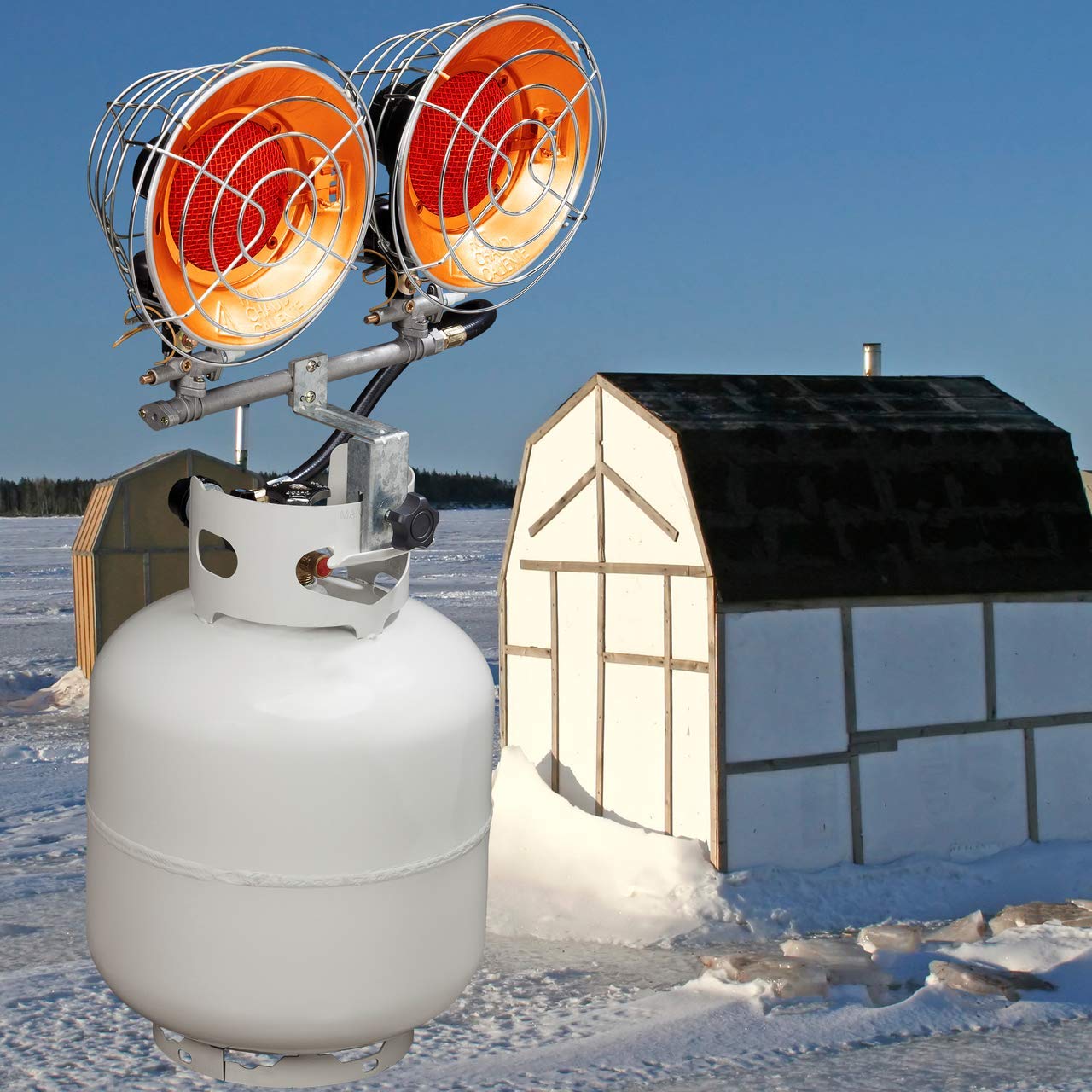 Amazon.com: ProCom Tank-Top Propane Heater - Double Burner, 30,000 BTU,  Model# PCTT30, Silver : Patio, Lawn u0026 Garden