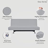 Vista 3 de Easy-Going - Funda elástica para futón, cubierta para sofá cama sin brazos, protector de muebles sin reposabrazos con parte inferior elástica