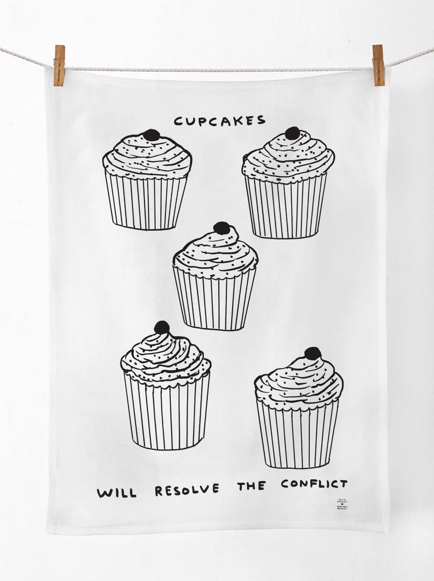 Brainbox Candy Women's Official David Shrigley T-Towel | Funny Tea Towel | Gifts For Cake Lovers | Birthday Gifts Her | Present Ideas | Gifts For Friends