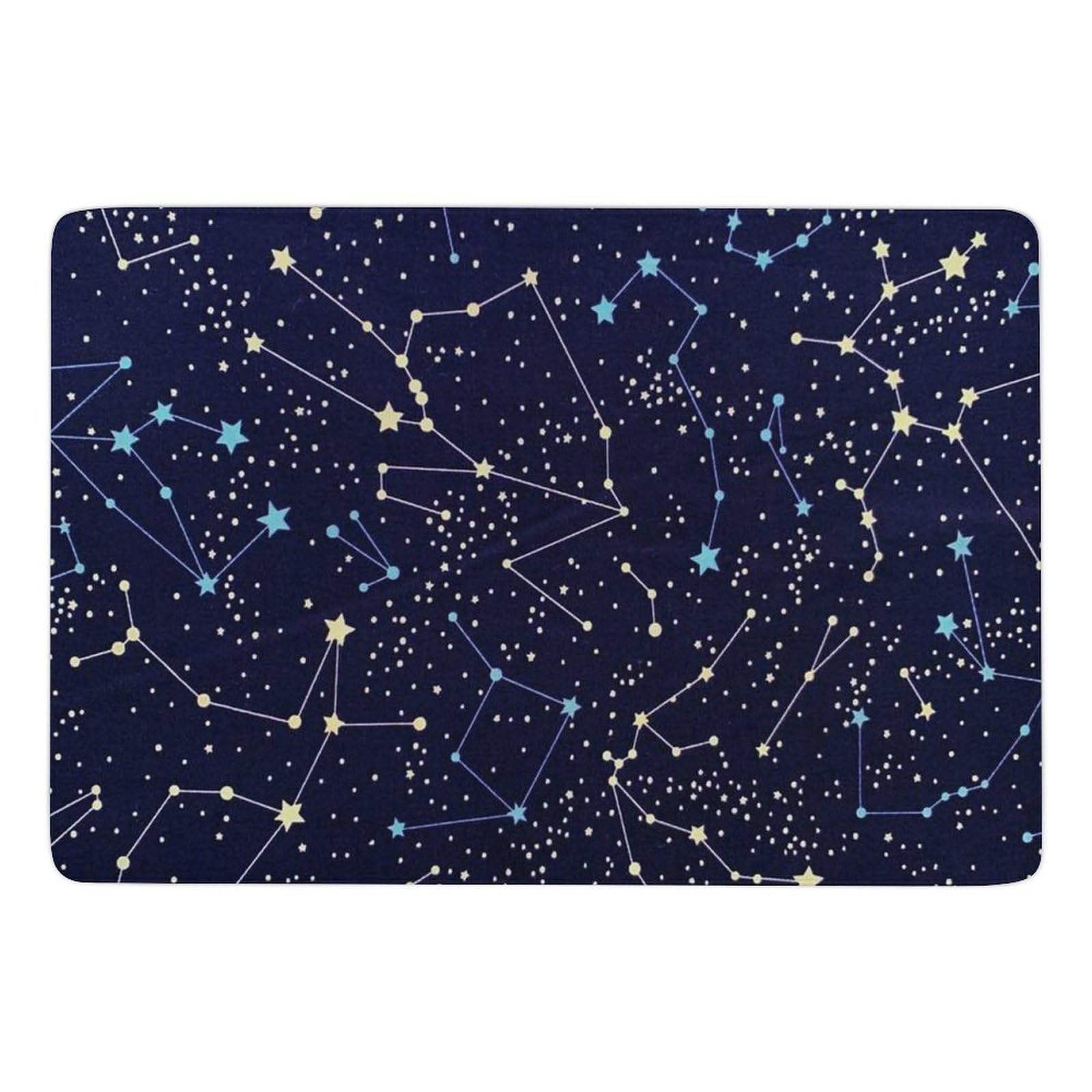 JZemdybill Carpet Glow in The Dark Constellations Midnight Rug, Soft Floor Mat For Living Room, Bedroom (100 X 150cm)