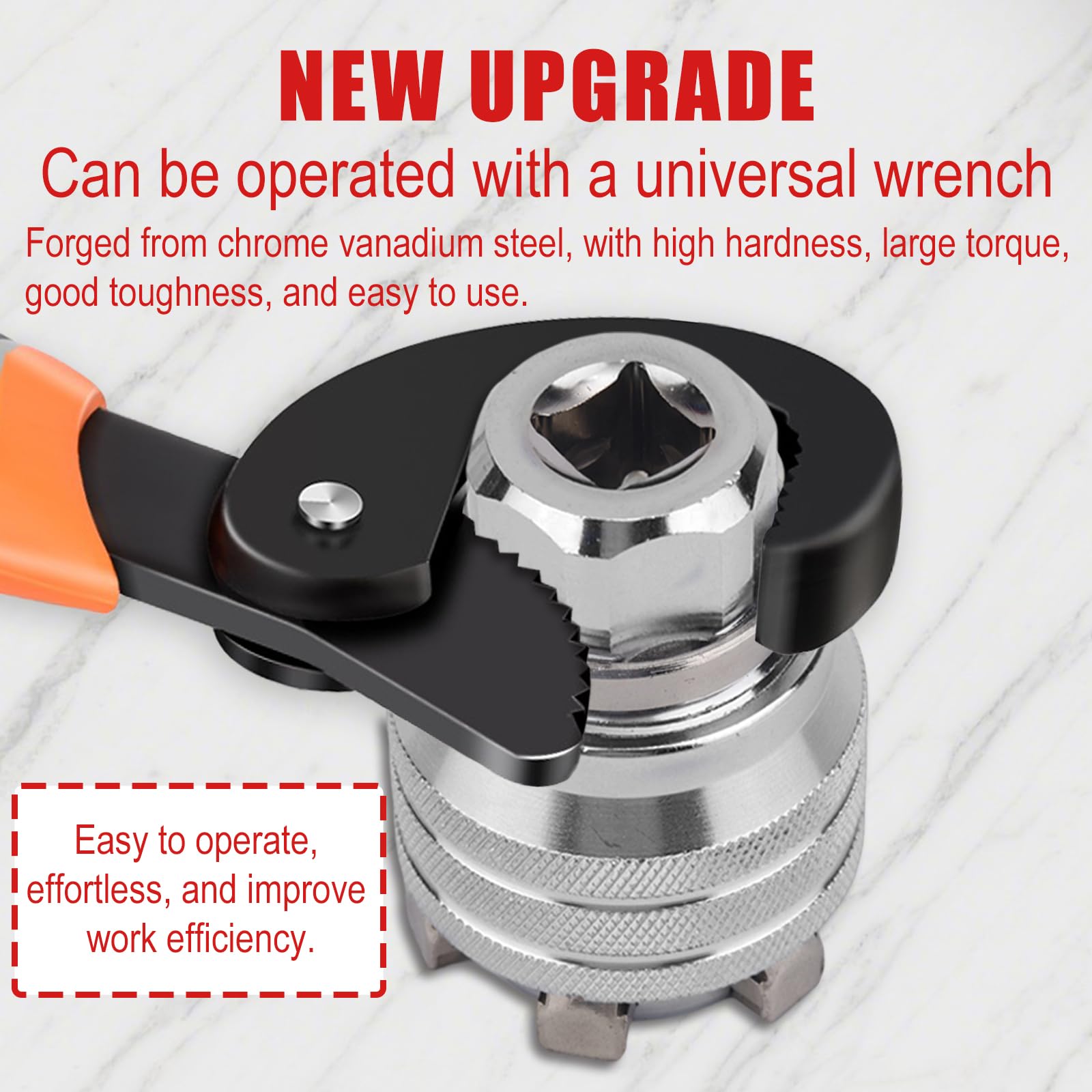 lasuroa 2 Piezas Adaptador Vaso Ajustable, Herramienta Multifunción para Llaves de Carraca Llaves Dinamométricas y Taladros Eléctricos de 0,95cm a 1,91cm y 10mm a 19mm
