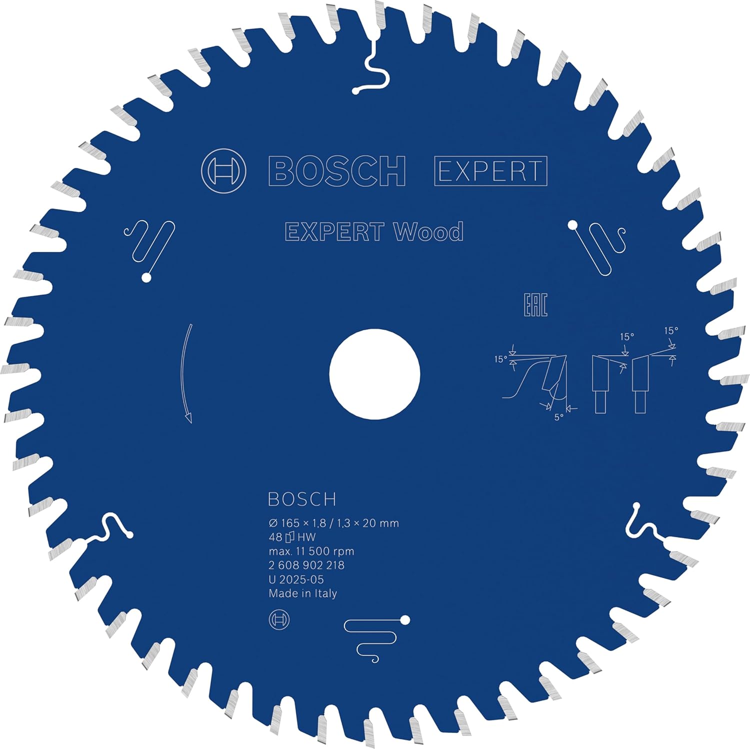 Bosch 1x Expert Wood Corded Circular Saw Blade for Handheld Circular Saw (for Softwood, Hardwood, Ø mm, Professional Accessory Hand-Held Corded Circular Saws)
