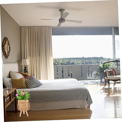 Miniatura 7 de ARTIBETTER Soporte decorativo para macetas de ratán para plantas de interior, patas resistentes, cesta de almacenamiento versátil para decoración