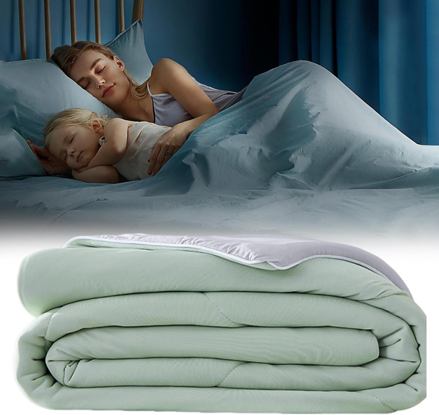 Cooling Comforter, Bed Blanket, Double-Sided Lightweight Quilt, All-Season Sleep Cover, Breathable Bedding for Camping, Sweats, Home, Couch, Nap and Daily Rest, 59.06x78.74 Inches