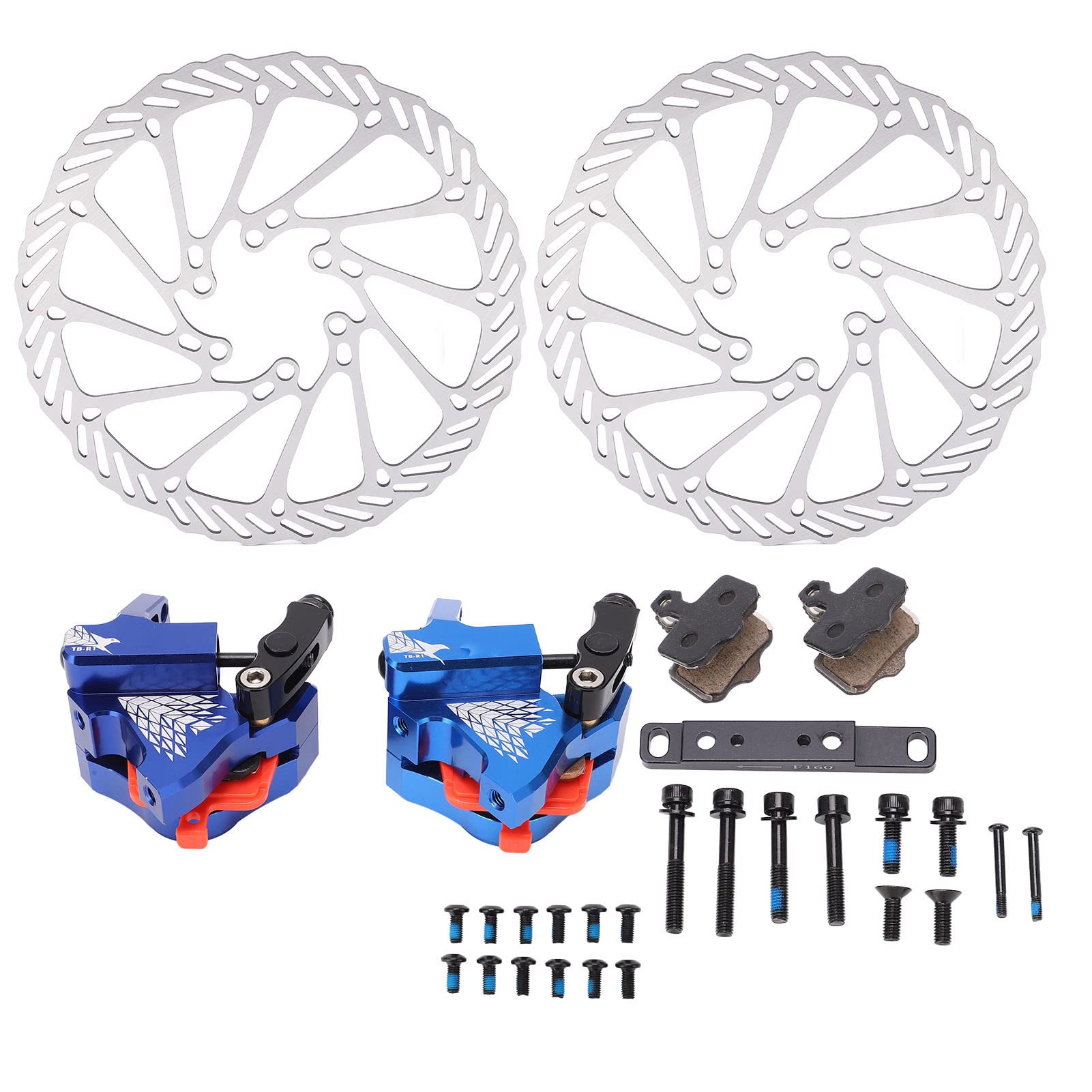 Set rotore freno a disco professionale per bici Set freno a disco in lega di alluminio lavorato a CNC sensibile per mountain bike da strada con dischi da 160 mm Pastiglie freno