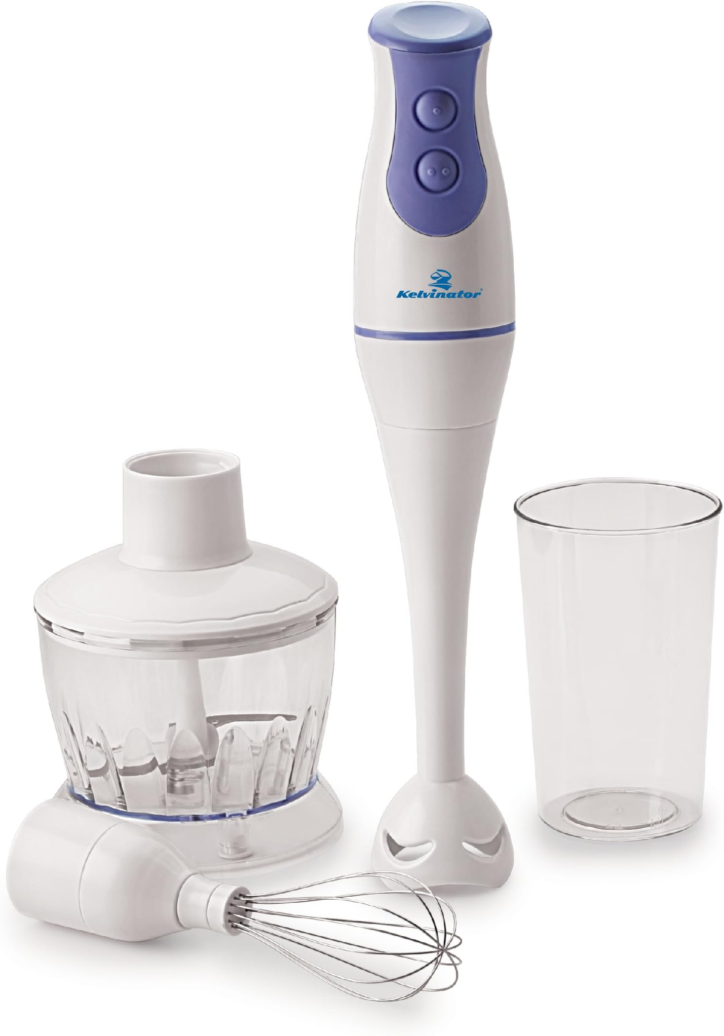 Kelvinator KHB-2012 200-Watt Hand Blender with Blending Jar, Chopping, Whisking Attachment