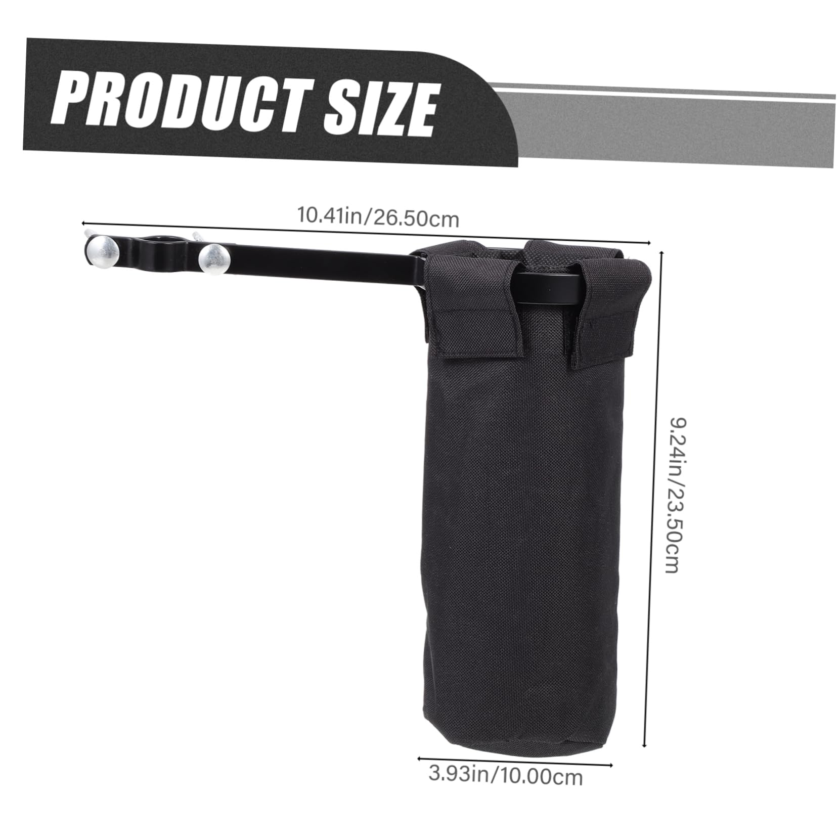 SUPVOX Practical Drumstick Holder Bag Drumstick Storage Barrel Metal Frame Oxford Fabric Black