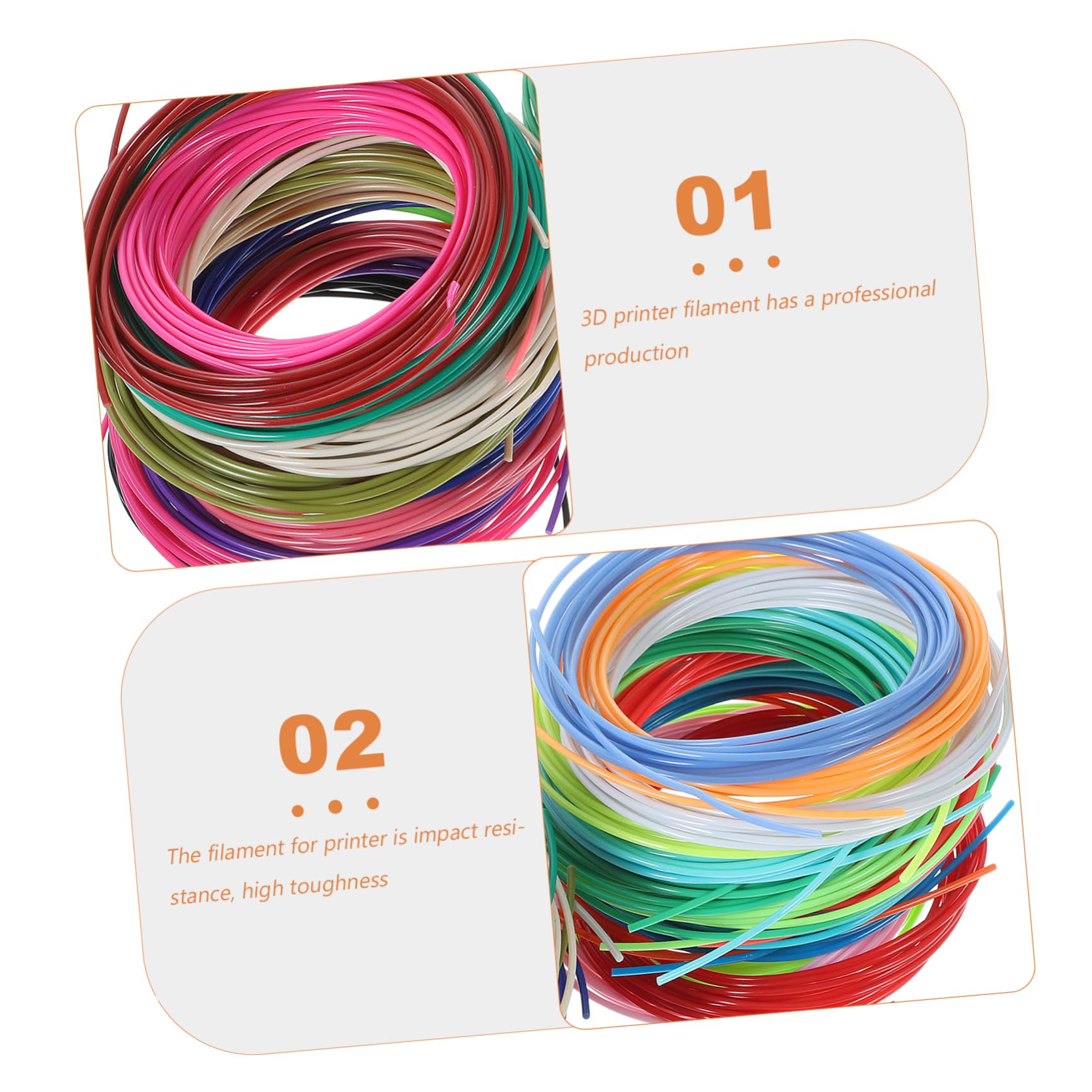 Cabilock 5 Rollos consumibles de impresión 3d material de impresora 3d suministros de impresión 3d accesorio de impresora 3d accesorio de impresión material de impresión de la impresora PCL