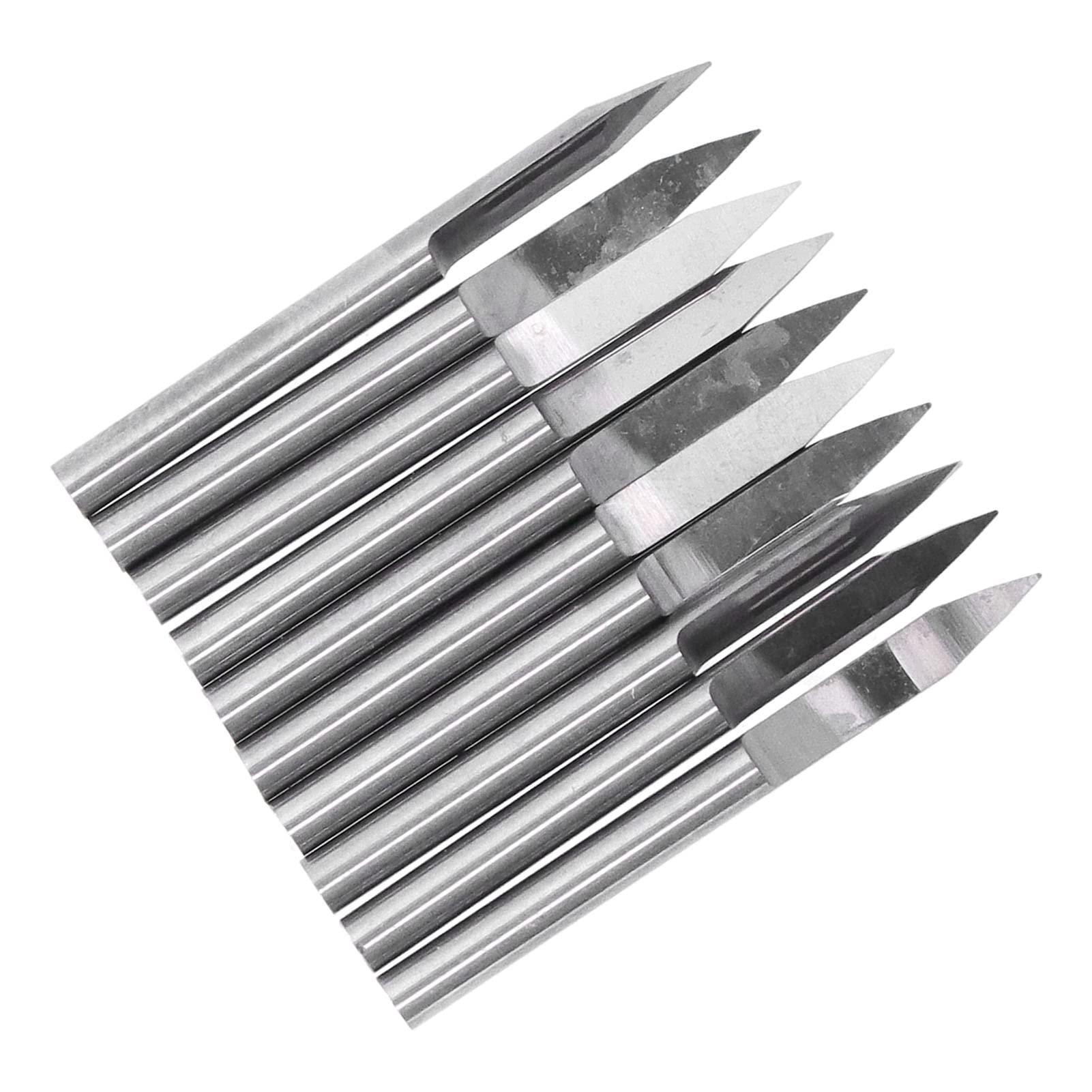 10 piezas de fresas de grabado en acero de tungsteno, fresas en V para router CNC con alta dureza y resistencia al desgaste, fresa en forma de V para madera, plástico, fibra de (0,2 mm)