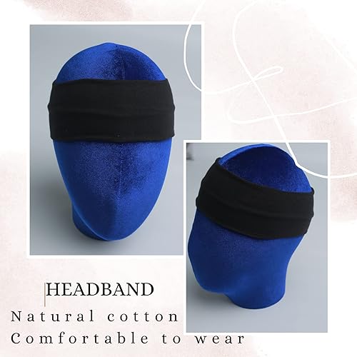 Miniatura 7 de 6 diademas negras para mujer, diadema de algodón antideslizante, elástica, soporte para la cabeza, accesorios para el cabello