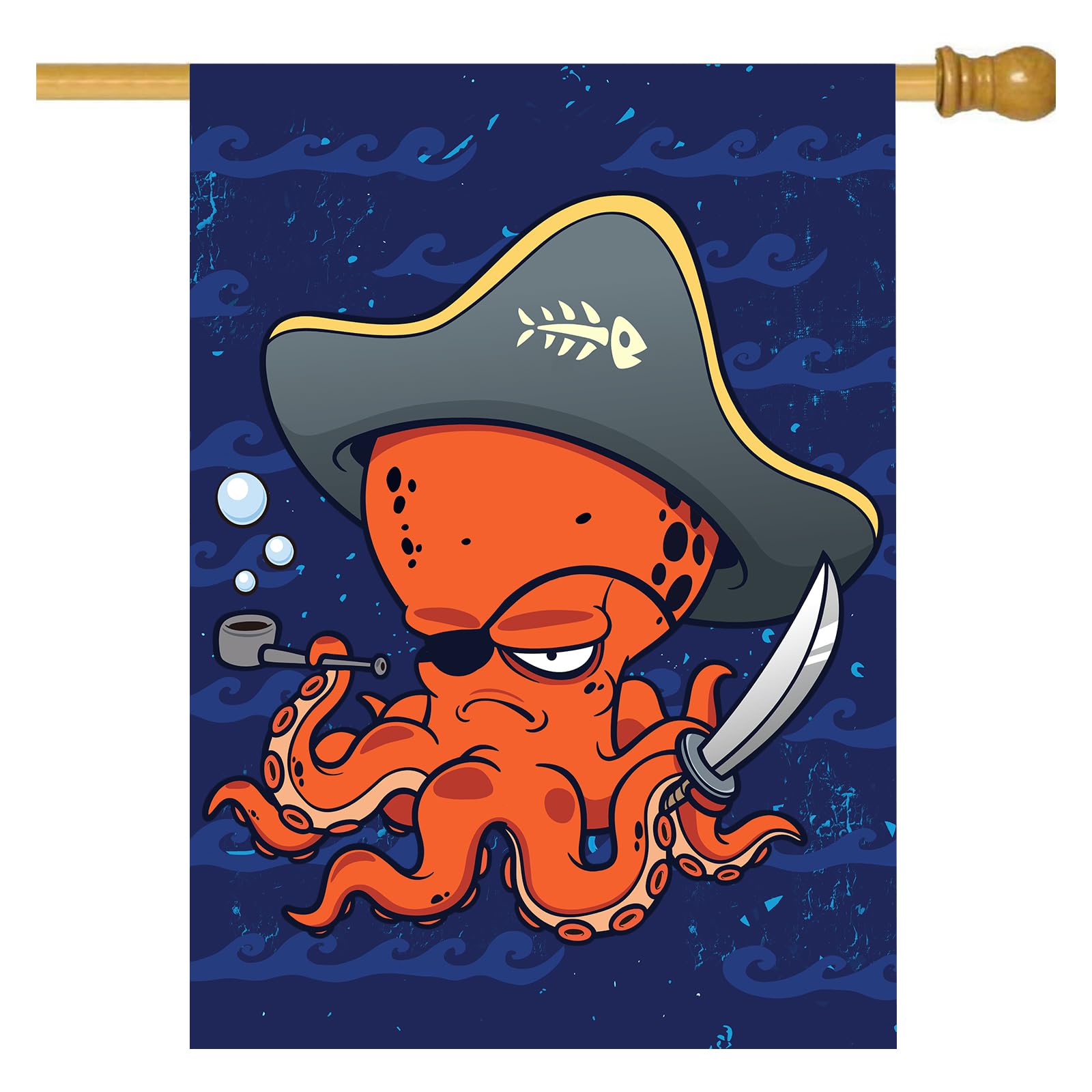 Pirate Octopus Garden Flag 28 X 40 In Outdoor Gifts Sea Mini Yard House Flags Farmhouse Sign For Home Garden Decoration Banner โ image 1