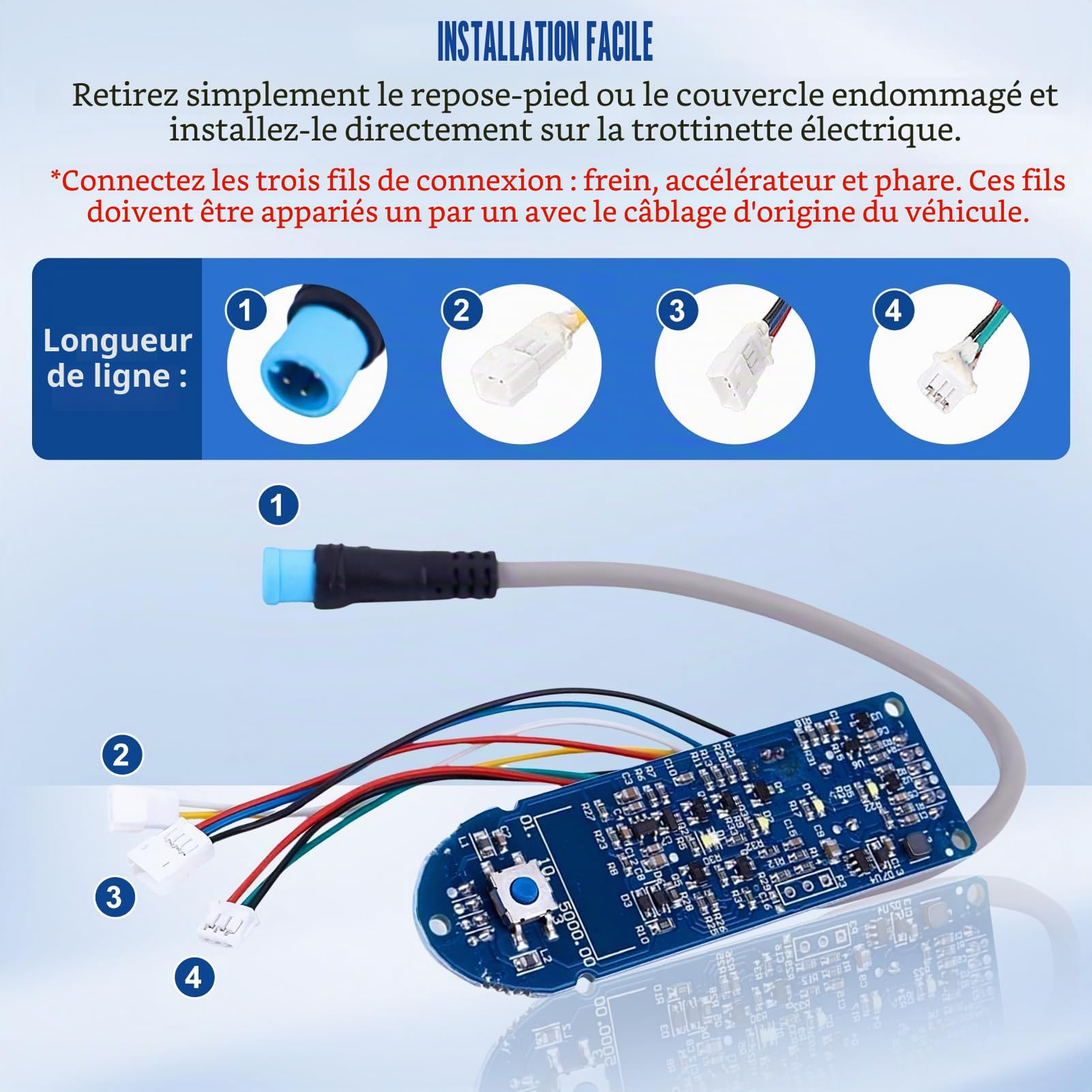 Tableau de Bord de Trottinette Électrique avec Cache pour Xiaomi M365, Remplacement de Carte de Circuit Imprimé Bluetooth de Scooter Électrique Affichage Clair des Données
