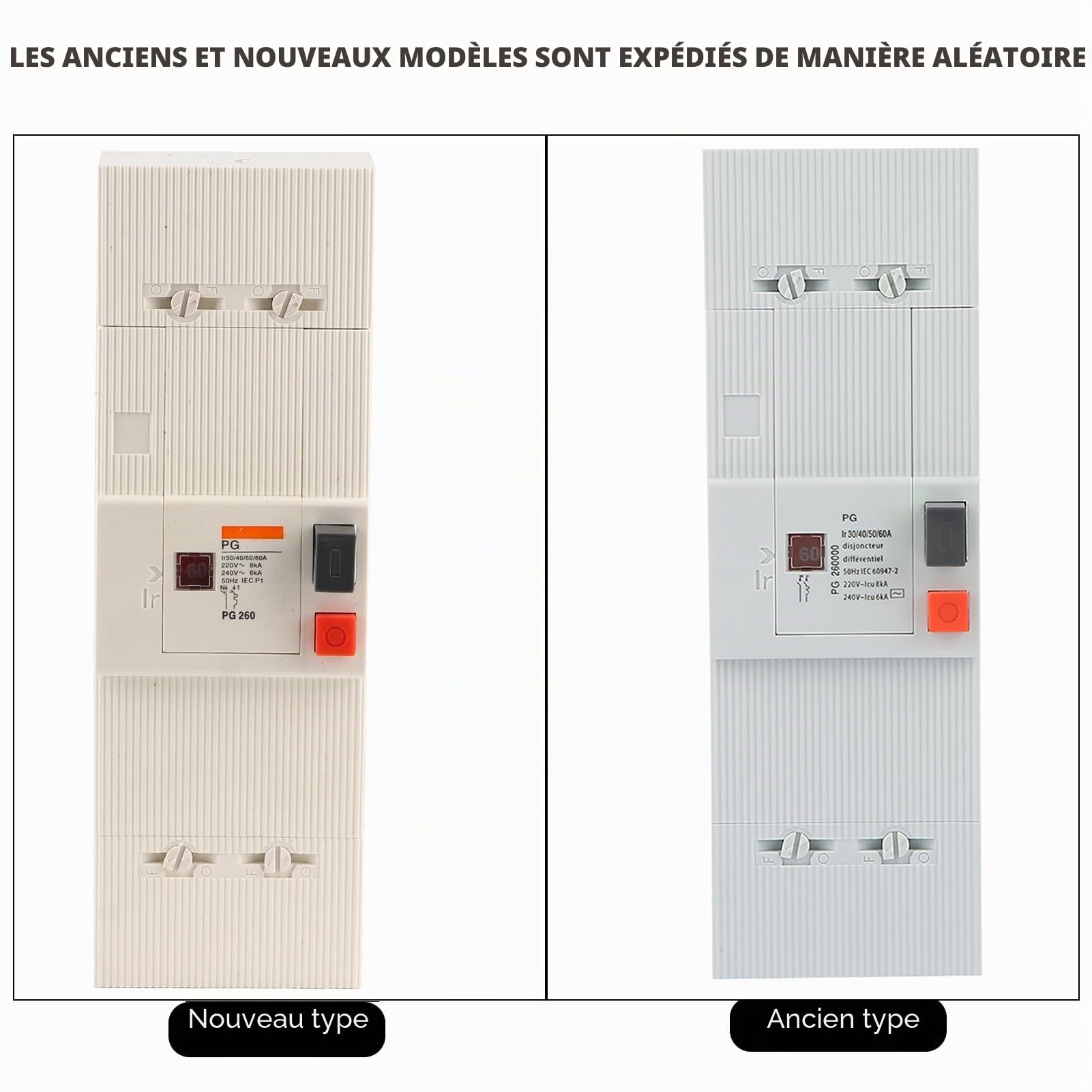Jadeshay Disjoncteur Électrique 30-60A 50Hz / 60Hz 2P Disjoncteur Commutateur d'air de Protection Interrupteur Basse Tension Commutateur avec Protection Multiple pour Système Électrique