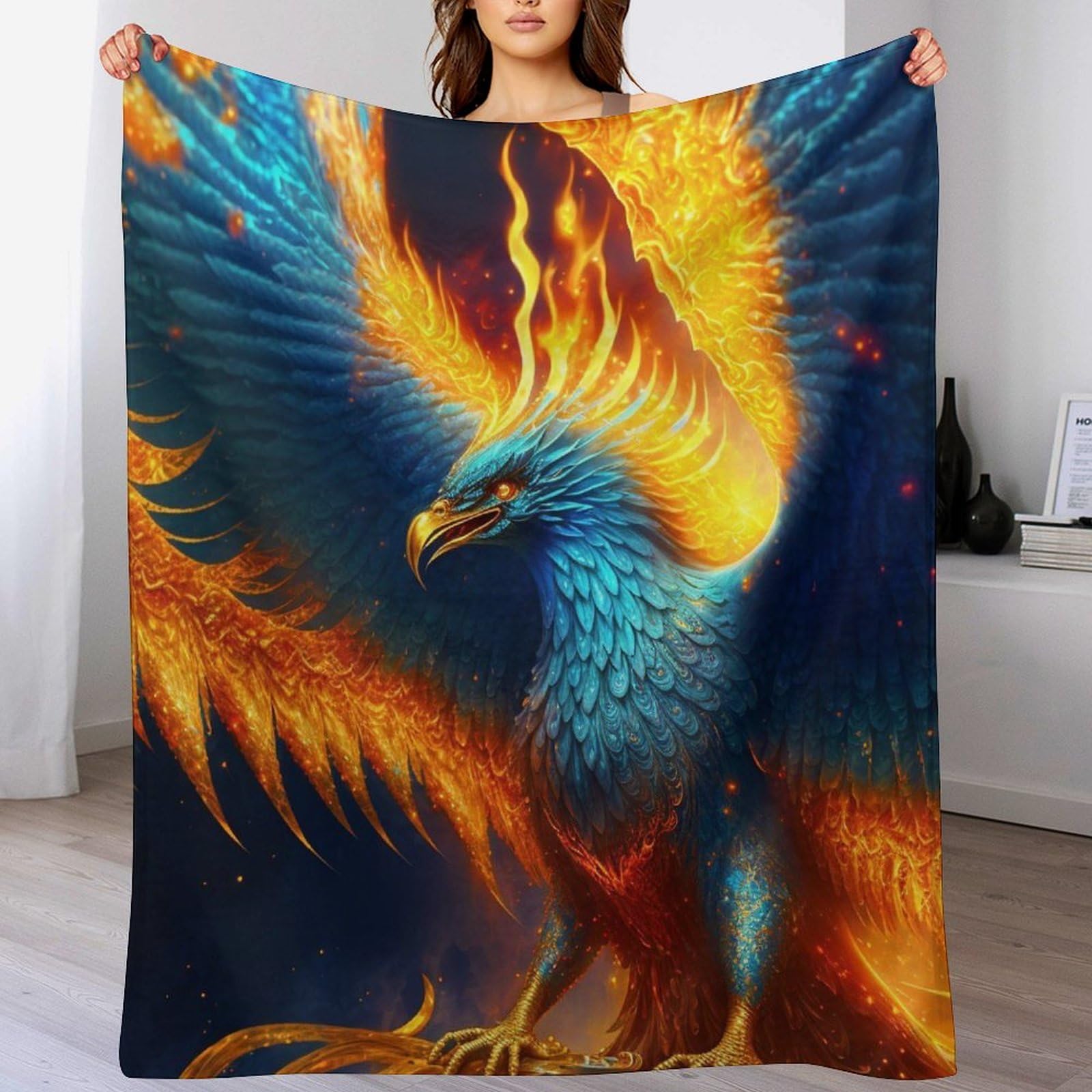 Couverture polaire légère phénix bleu contre le frisson du soir