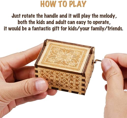 Miniatura 6 de ukebobo Caja de música de madera, caja de música The Pooh, regalo para amigos, Navidad, vacaciones, Año Nuevo, 1 juego (11)