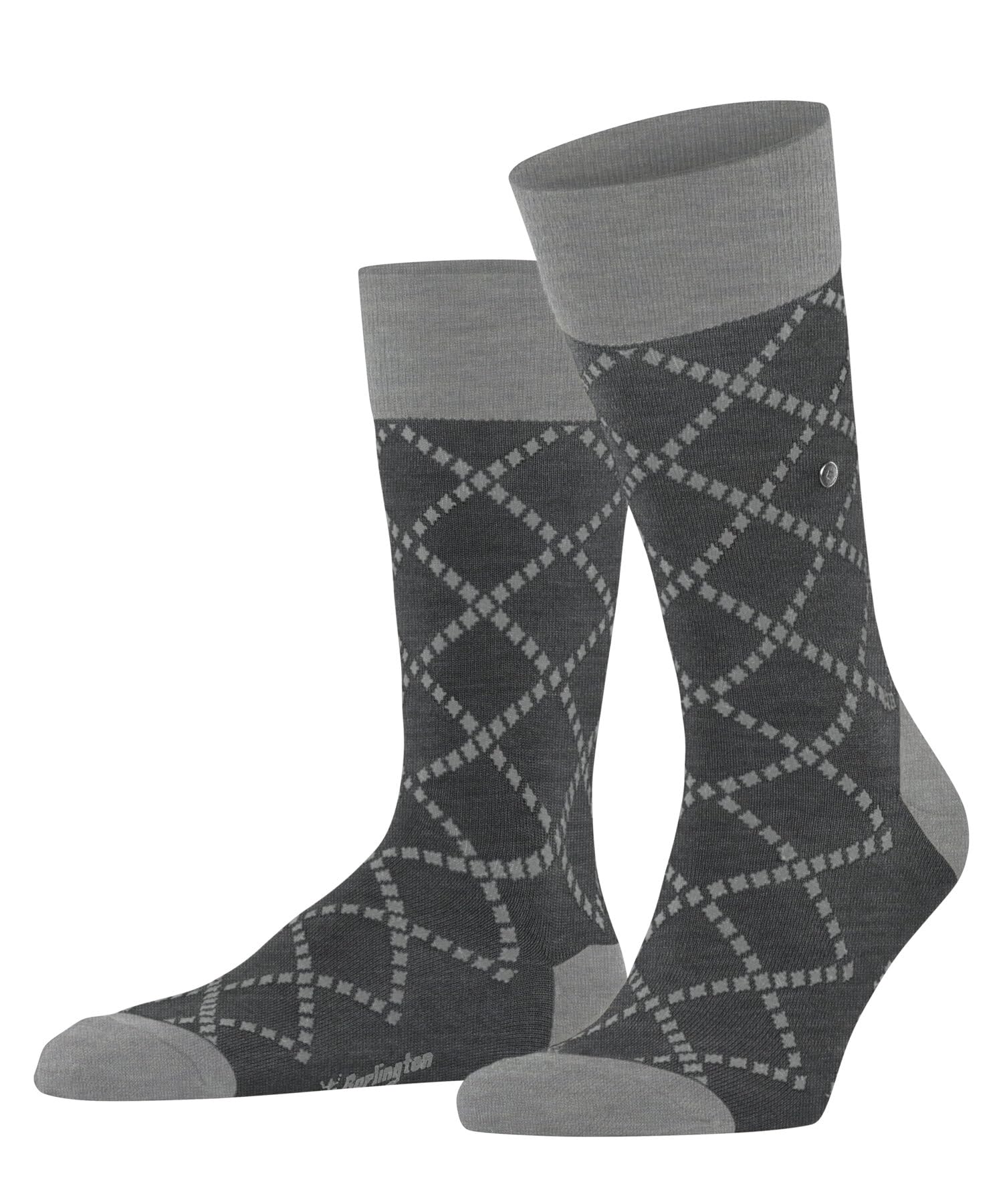 Burlington Men's Ferry Road M So Wool Patterned 1 Pair Socks, Grey Dark 3070, 6.5-11