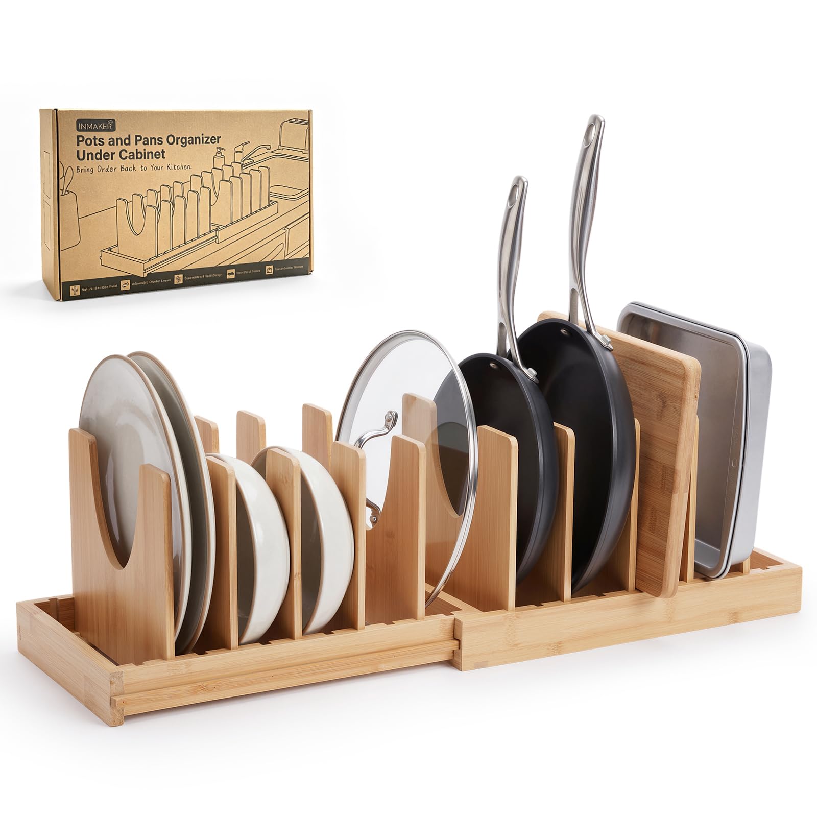 INMAKER Topfdeckelhalter für die Küche, Deckel- und Pfannen- Organizer