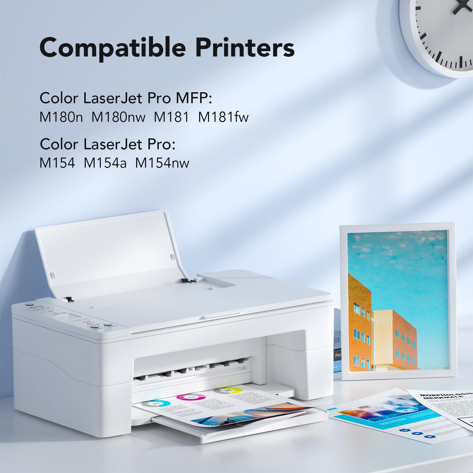colorfly 205A Toner compatibile con HP 205A CF530A CF531A CF532A CF533A per HP MFP M181fw Toner per Color Laserjet Pro MFP M180n M181FW M180NW M180FW M181N M154A, 4 Pezzi.