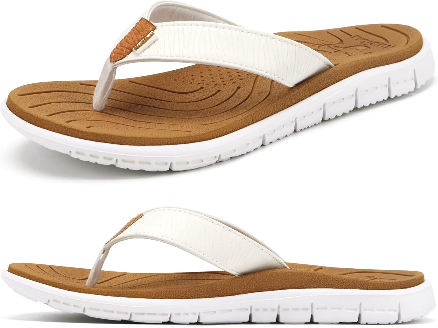 KuaiLu Comfortable Flip Flops for Women with Arch Support Summer Beach Walking Thong Sandals Slip On Indoor Outdoor