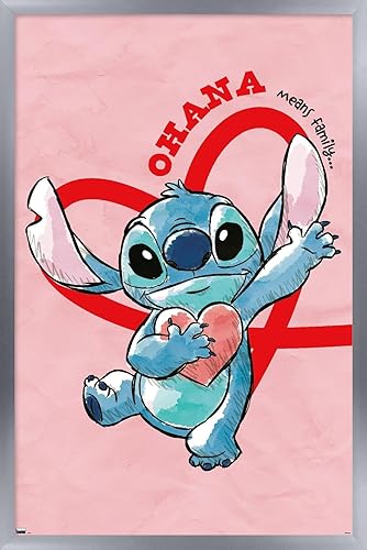 Trends International Disney Lilo and Stitch - Póster de pared de corazones