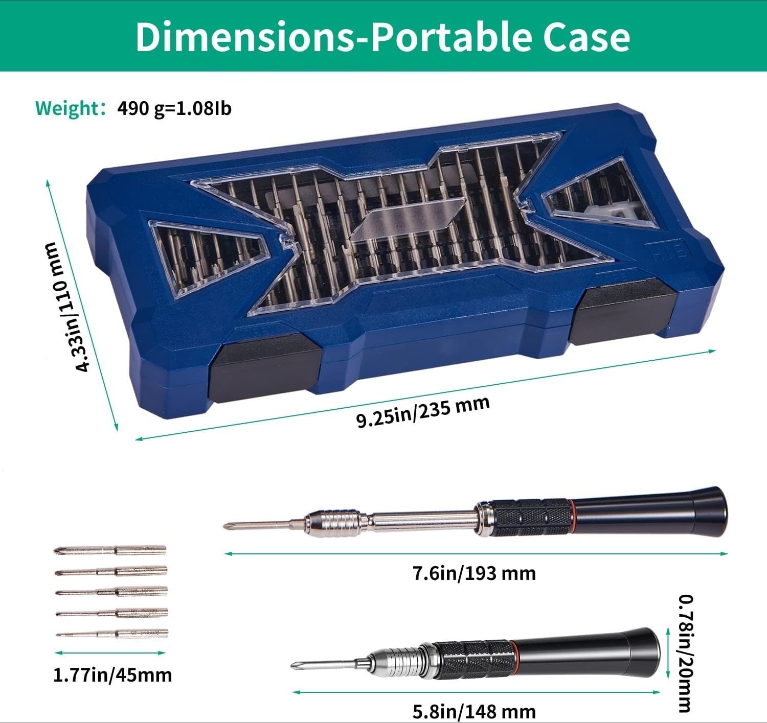 Juego de destornilladores de precisión premium ergonómicos con 55 puntas magnéticas de alta resistencia para relojes de ordenador, joyeros y otras pequeñas reparaciones electrónicas