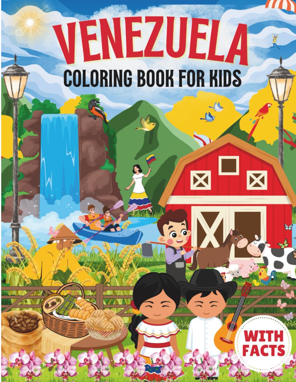 Venezuela Coloring Book for kids with facts