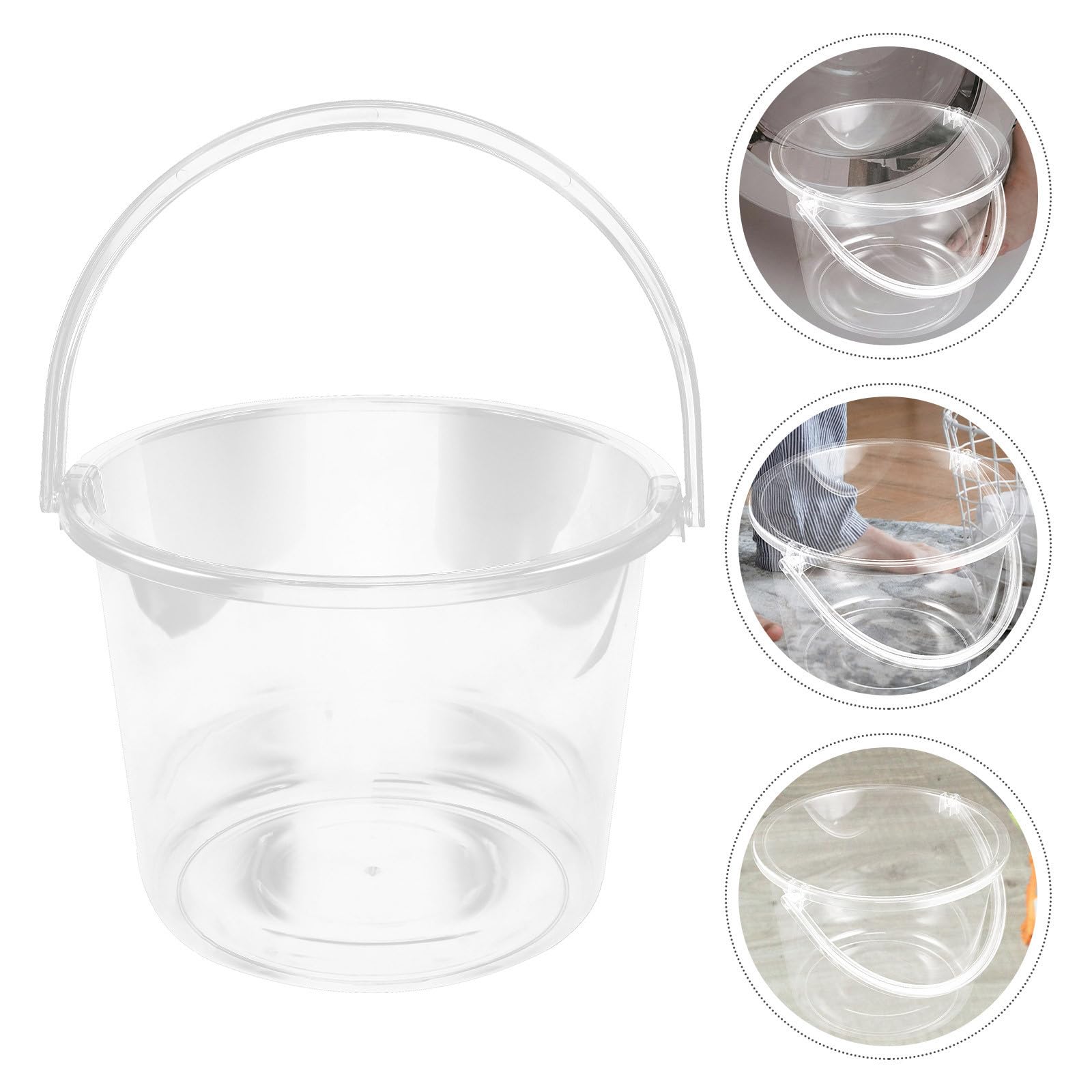 CANIGHT Seau Seau de Jardinage Polyvalent en Plastique Transparent Réutilisable avec Poignée et Facile à Transporter pour Camping et Ménage