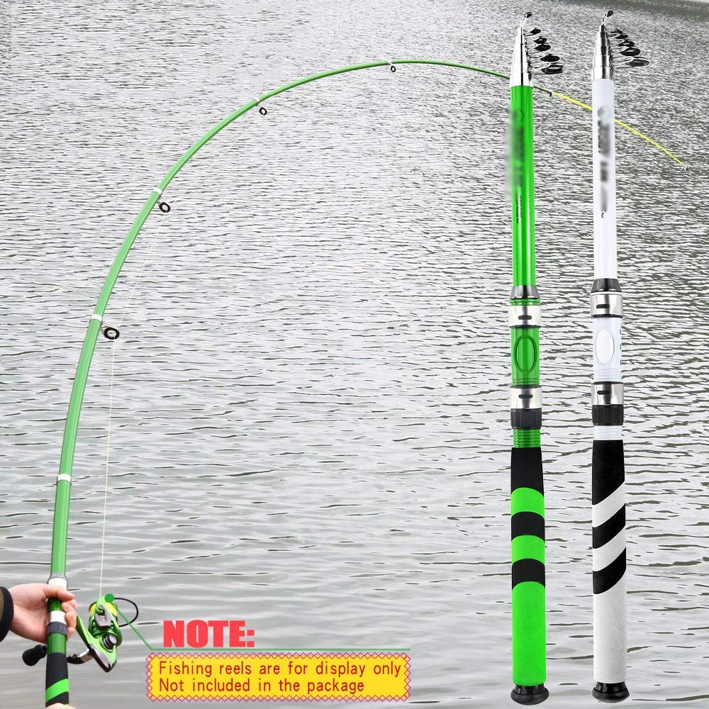 Carbon Fiber Telescopic Carp Sea Fishing Rod Pole Portable Spinning Travel Ultralight 2.1M 2.4M 2.7M 3.0M (Color : White Size : 2.1m) (White 2.1m)