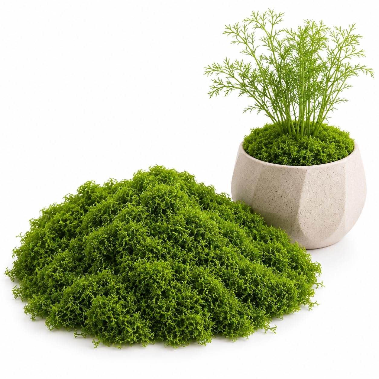 Ktjege Dark/Green 100G Artificial Moss,Artificial Fake Lichen Plants,Fakes Moss Decorative Fake Bulk Mosss,For Indoor Plant Pots Room Balcony Garden,Landscaping,Crafts, Decor,Terrariums