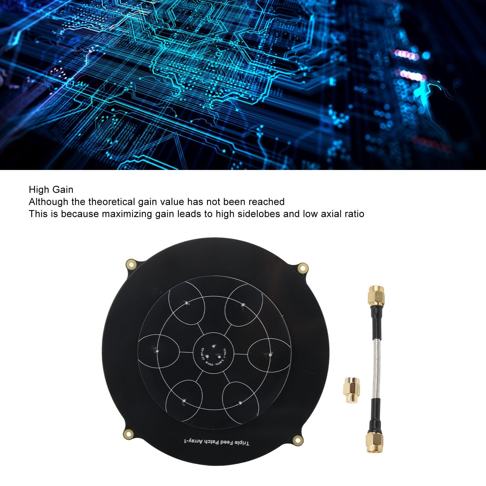 Antenna FPV 5,8 GHz, FPV Triple Feed Patch Antenna, SMA Directional Circularl, antenna direzionale, polarizzata circolare, per droni FPVRC