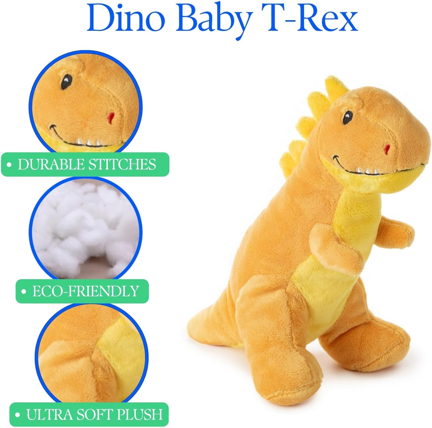 The Petting Zoo Baby T-Rex Stuffed Animal Plushie, Dinosaur Animals, ZOOLOGEE T-Rex Dinosaur Plush Toy 11 inches