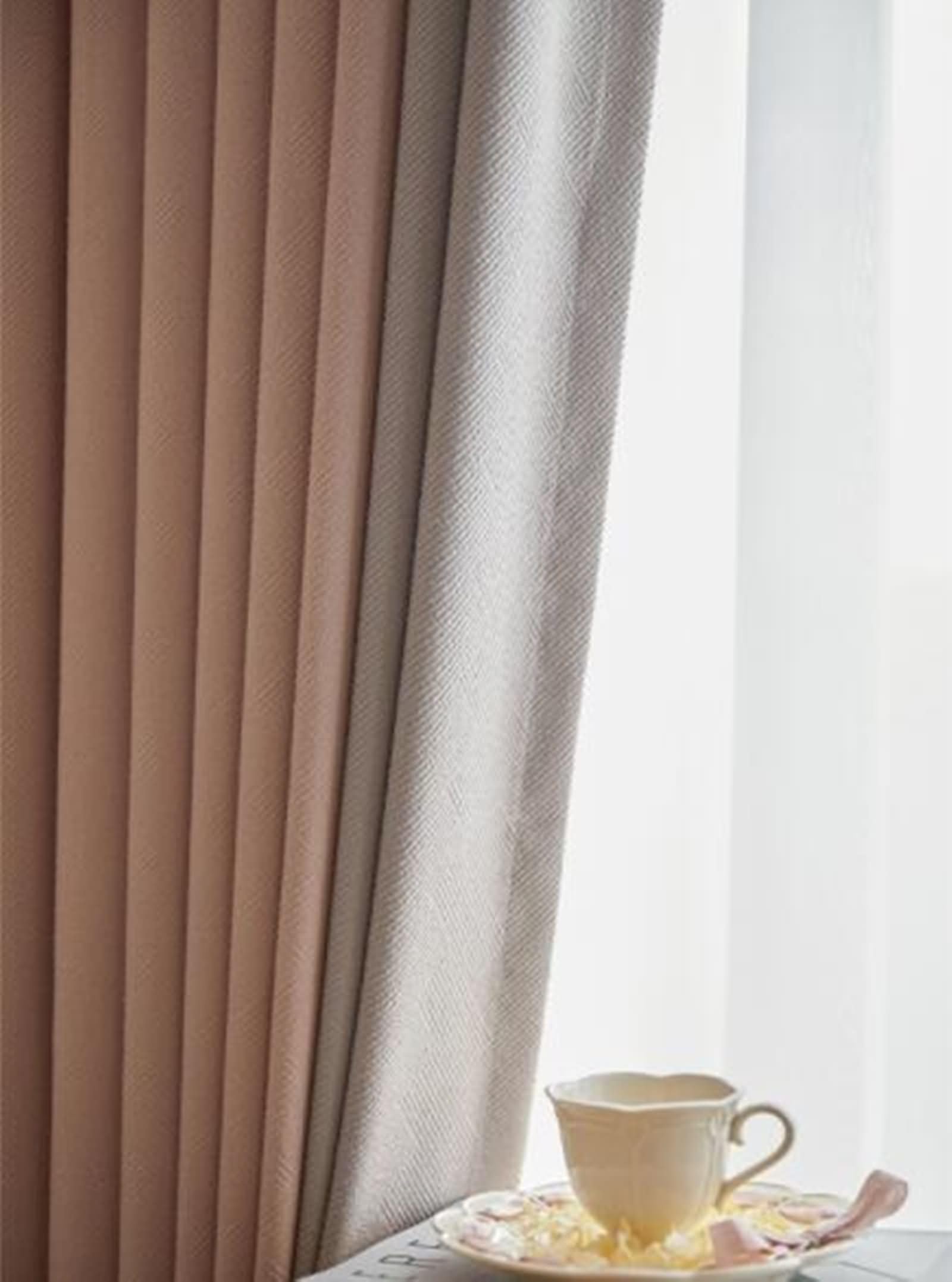 Tende da Camera con Occhielli,2 x 86W x 160H CM,Tende Oscuranti Salotto 2 Pannelli Splicing a Tinta Unita Tenda Oscuranti Balcone Moderna Rosa Grigio Chiaro