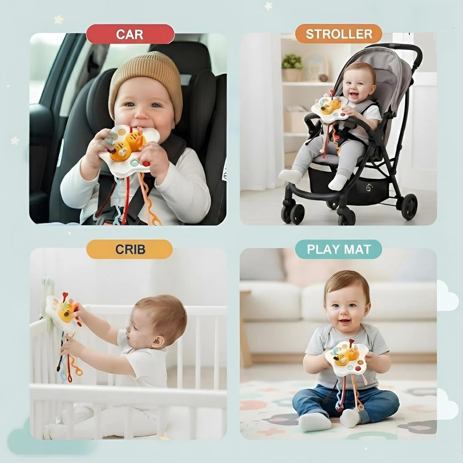 Brand Conquer Montessori Toys for 1 Year Old Boy, Toddler Fidget Sensory Airplane Travel Toys for Toddlers 1-3 - Toddler Stocking Stuffers One Year Old Boy Birthday Gift (Pull String Toy) 3