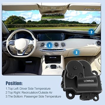 LCWRGS 2Pcs HVAC Blend Door Actuator Heater Fits for Chevy Impala 2004-2013 Corvette Malibu Monte Carlo Buick Cadillac Pontiac, Temperature Air Door Actuator, 604-108, 1573517, 1574122