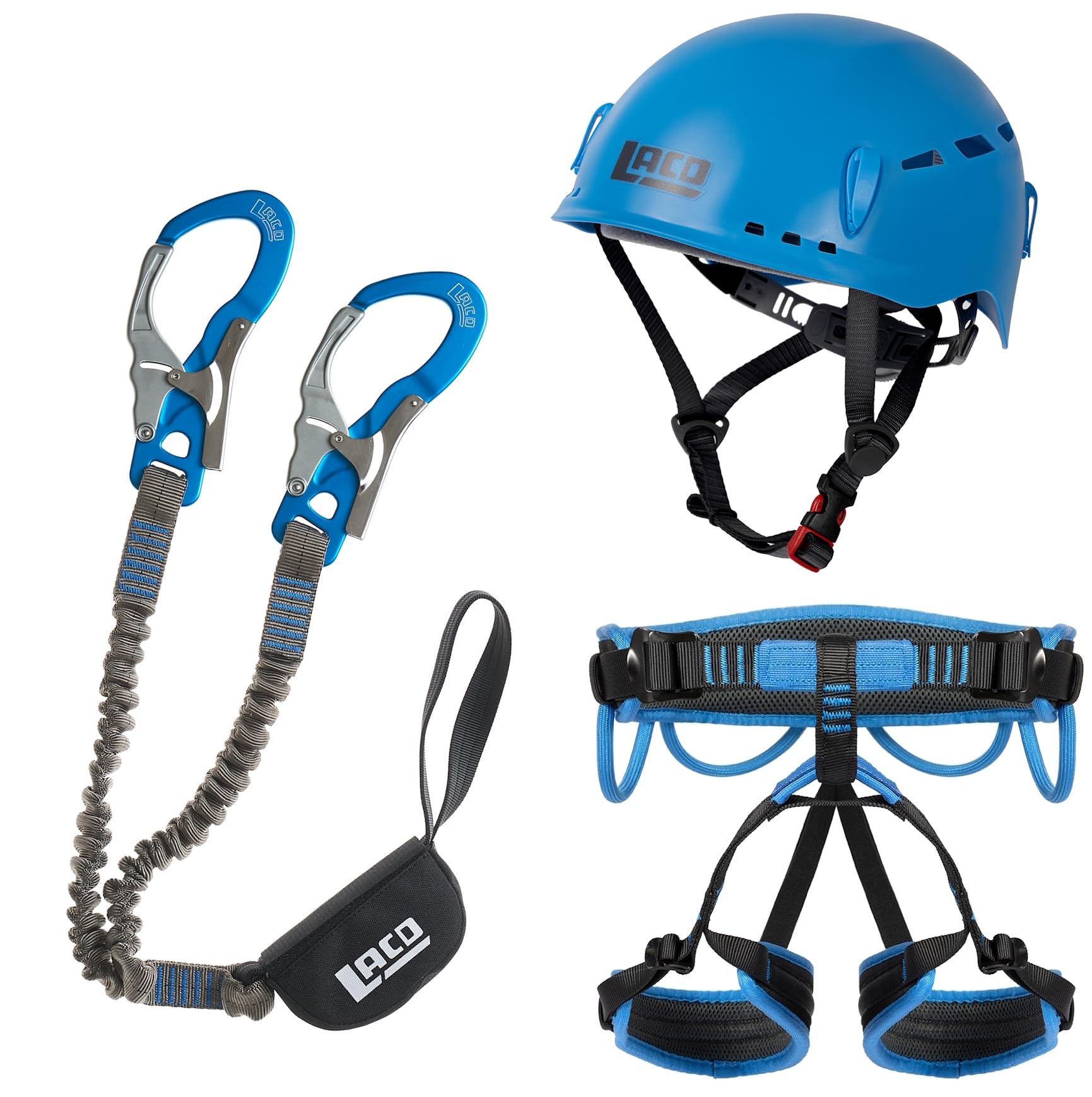 LACD Ultimate Ferrata + Gurt Start 2.0 + Helm Protector 2.0 ocean - Klettersteigset