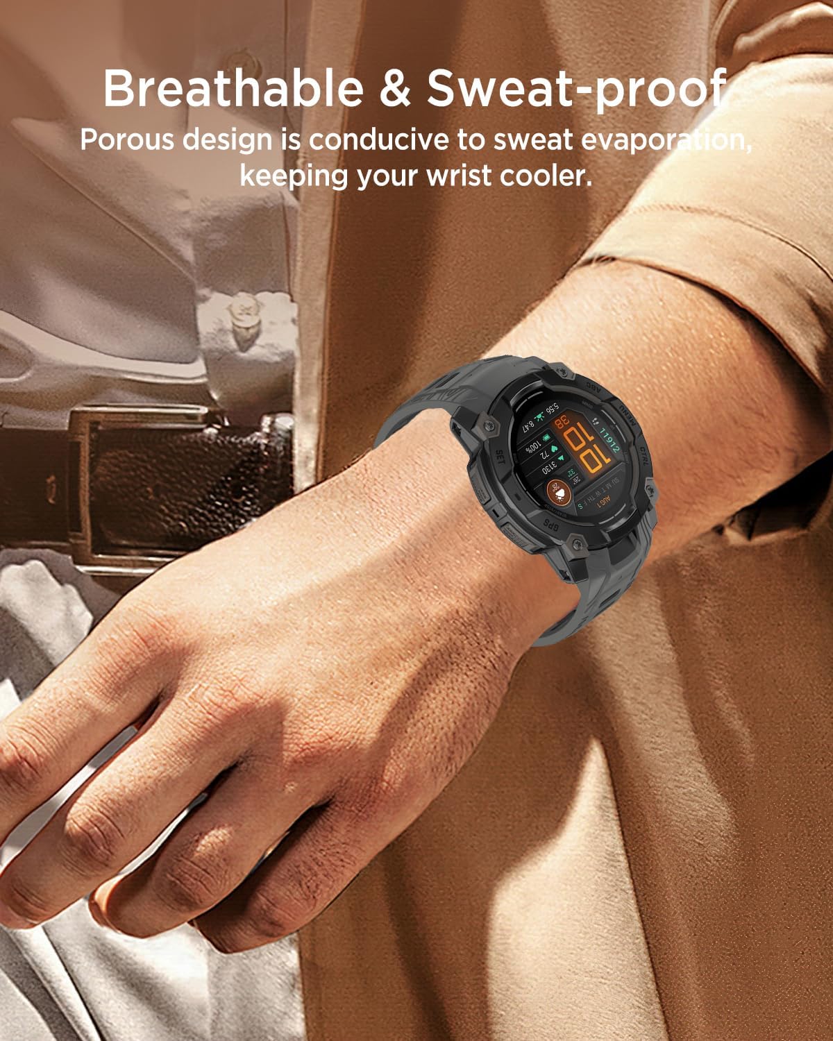 Miimall Silicone Band Compatible for Garmin Instinct 3 45mm/50mm, Waterproof, Quickfit, 22mm/26mm Soft Adjustable Bracelet Replacement Watch Strap for Instinct 3 SOLAR/AMOLED for Men Women - Image 7