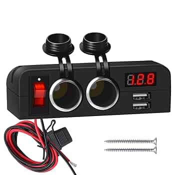 Ring 2 Way 12V Multisocket With Micro USB & Switches Adaptor Flat Mount RMS14 EB