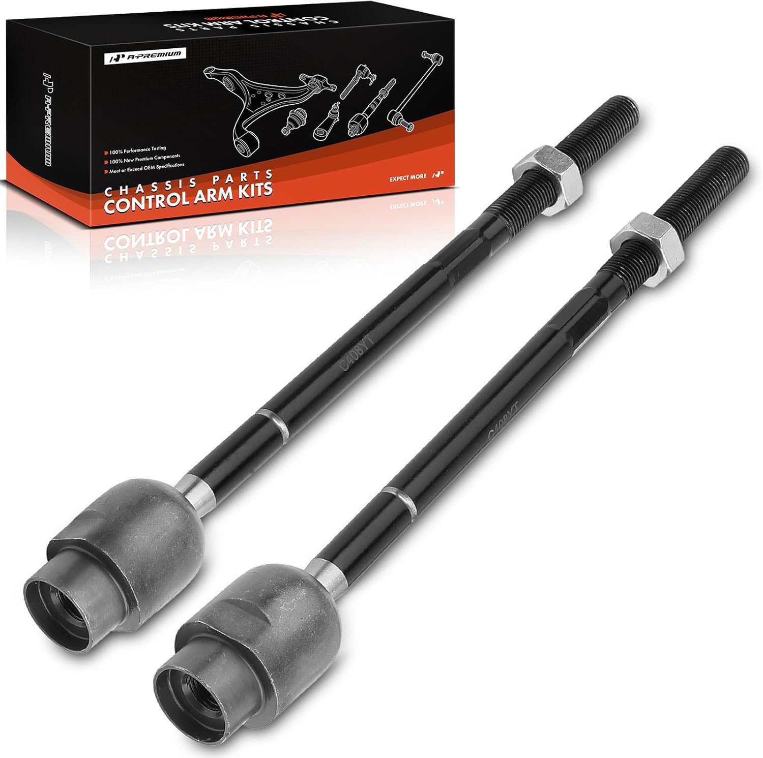 A-Premium 2 x Front Inner Tie Rod Ends, Compatible with Chevrolet Malibu 1997-2003, Classic 2004-2005, Oldsmobile Alero 1999-2004, Cutlass 1997-1999, Pontiac Grand Am 1999-2005