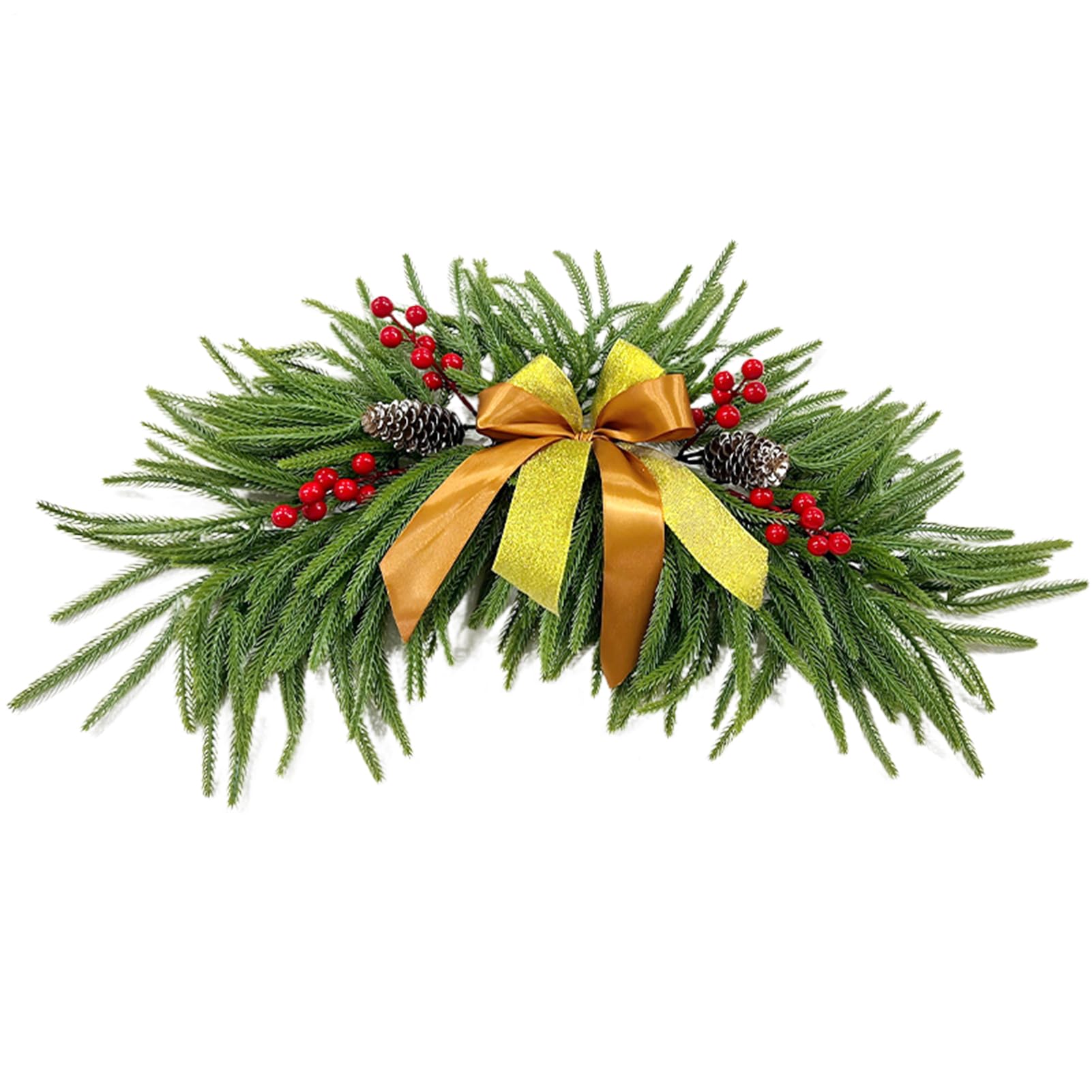 Couronne de Noël pour extérieur 69 cm en faux pin résistant pour décoration de porte et grand mur