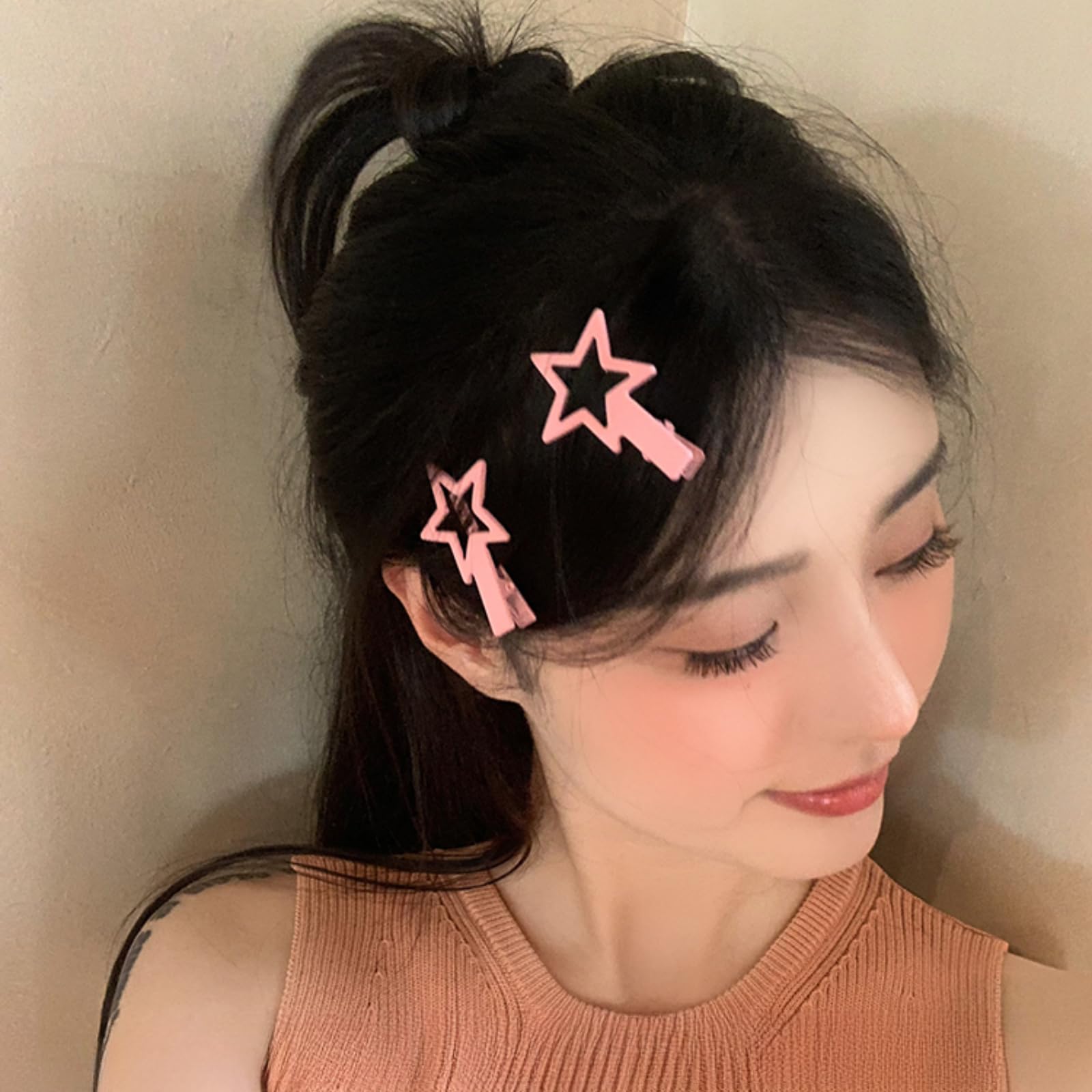 Amazon.co.jp: EZ PEACH ヘアクリップ メタル 星 ヘアピン 前髪