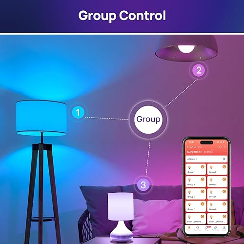 Miniatura 6 de Consciot Bombillas inteligentes, bombilla LED que funciona con Alexa y Google Home, sincronización de música, bombilla RGBTW que cambia de color,