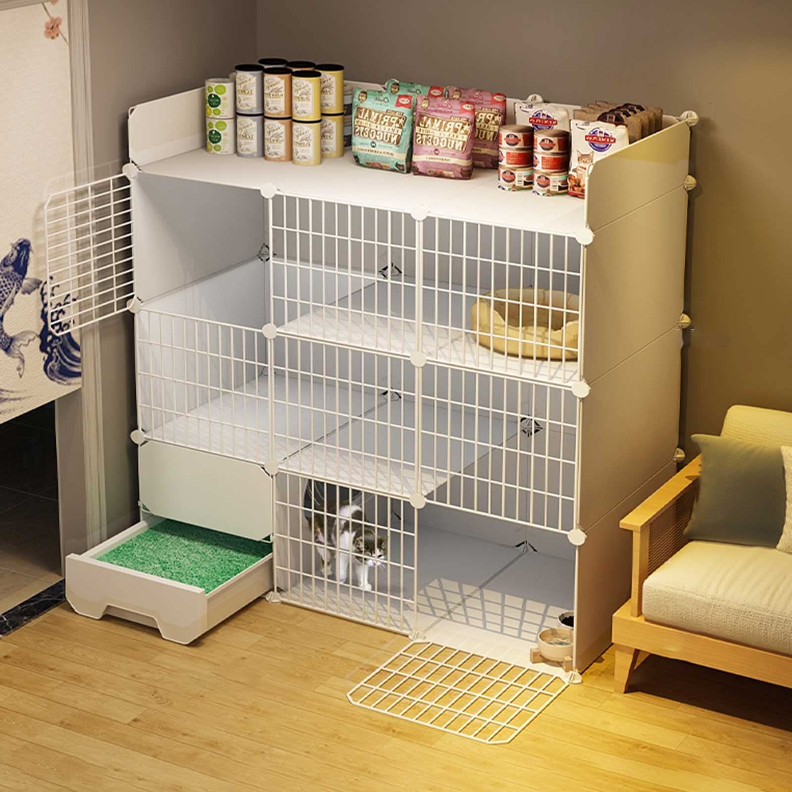 Jaula de metal para gatos ideal para salones y zonas de interior