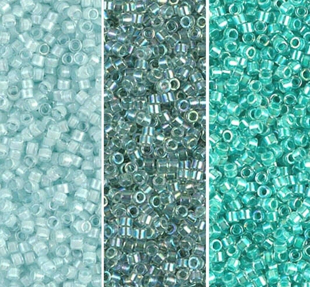 Miyuki Delica Seed Beads Bundle: Size 11/0, Seafoam Mist Collection - DB078, DB079, DB084-3 Tubes of 7.2 Grams ea - Image 2