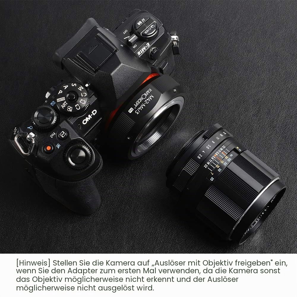 K&F CONCEPT M10125 M42-M4/3 Hochpräziser Adapterring Objektivadapter für M42 Schraubobjektiv an Micro 4/3 (MFT, M4 / 3) Montagekamera, passend für Olympus PE, Panasonic Lumix