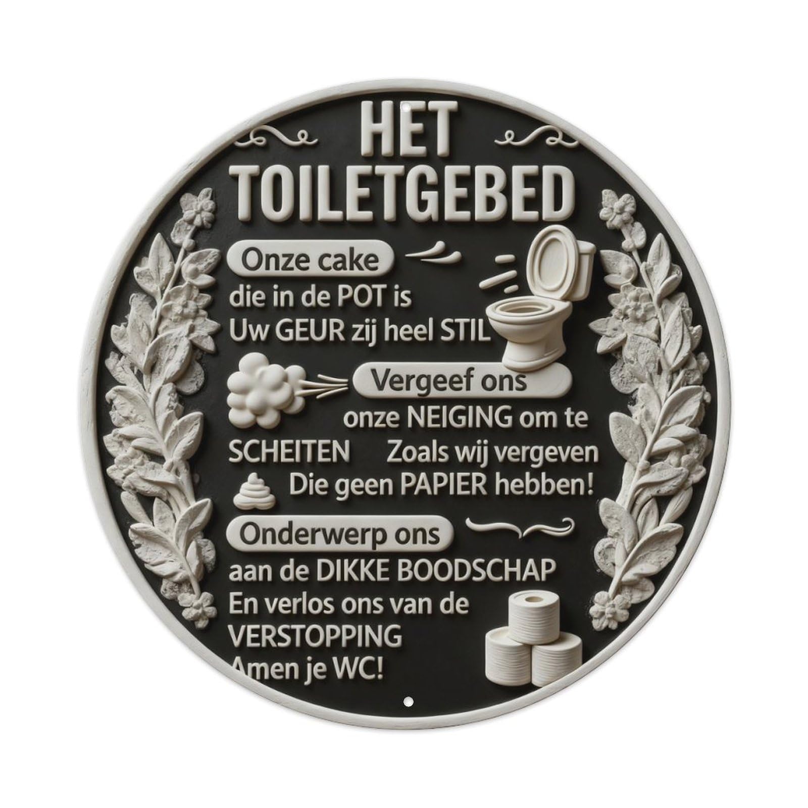 Zlatcbu Vintage Dutch Toilet Prayer Metal Tin Sign Retro Wall Art Poster, Decor For Home Living Room Bar Cafe Garage, 8X8 Inch