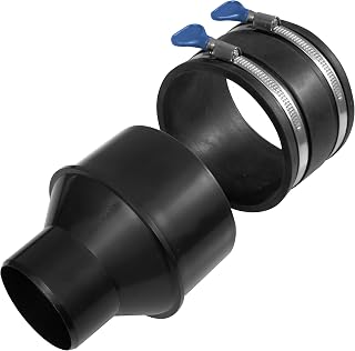 Peachtree 4" to 2-1/2" Dust Port Reducer Kit with Rubber Coupler & Stainless Turn-Key Clamps for Woodworking Shop Vacs