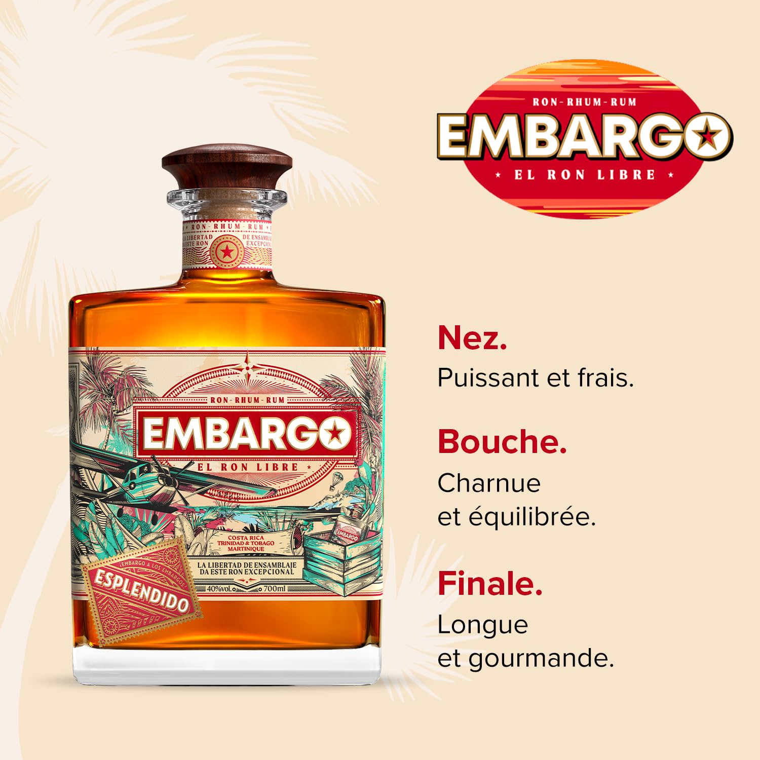 EMBARGO - Rhum Esplendido - Médaille d’or Rum & Cachaça Masters 2023 - Grande médaille d’or Concours Mondial de Bruxelles 2017 - 40 % Alcool - 70 cl