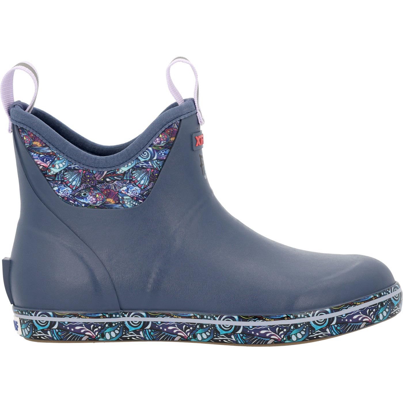 Women's Fishe®Wear Ankle Deck Boot, Indigo Artic Grayling Print, Size 11(M)